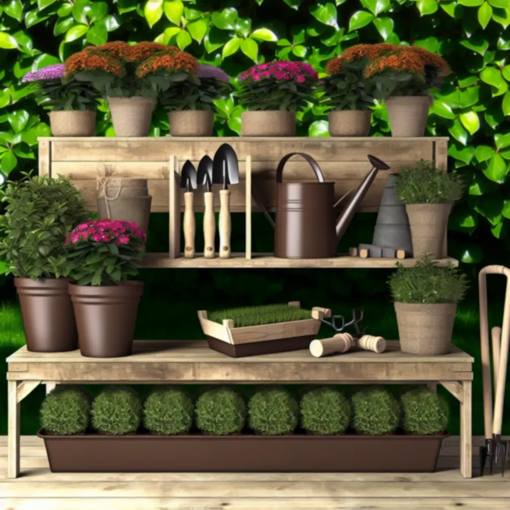 Sezonowa aranżacja ogrodu z roślinami i dekoracjami prezentującymi kolekcje PlantNesto.